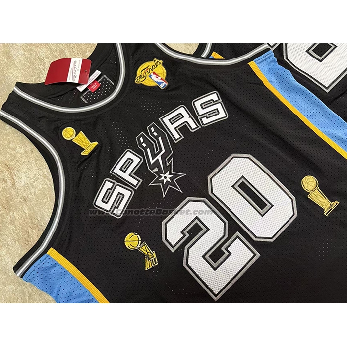 Maglia San Antonio Spurs Manu Ginobili No 20 Mitchell & Ness 2002-18 Nero